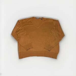 Lord & Taylor Men's Large Merino Wool Long Sleeve Brown Sweater Made in Italy(18